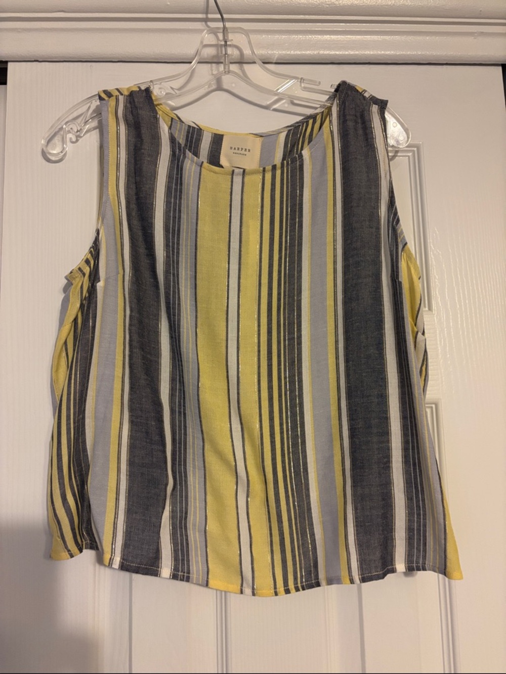 Striped Sleeveless Camisole - Yellow & Gray